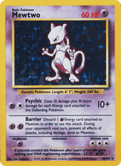Mewtwo card, Base Set 10/102 (Unlimited print)
