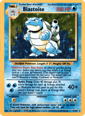 Blastoise card, Base Set 2/102 (Unlimited print)