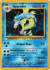 Gyarados card, Base Set 6/102 (Unlimited print)